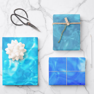 Feuille De Papier Cadeau Amusement dans l'eau de la piscine Bleu Filtre