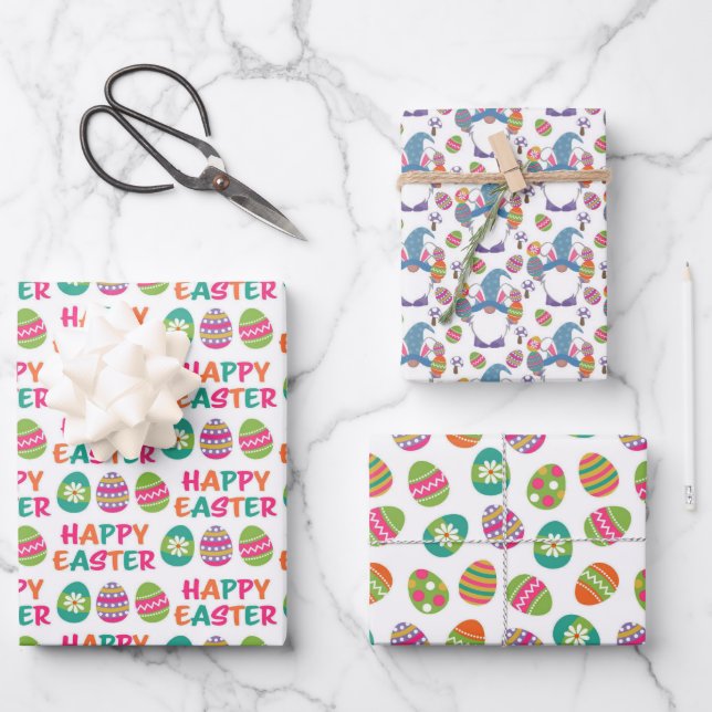 Feuille De Papier Cadeau Amusement de Pâques  (Recto)