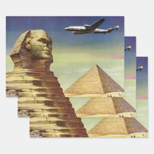 Feuille De Papier Cadeau Ancien Grand Sphinx de Gizeh, Pyramides d'Égypte