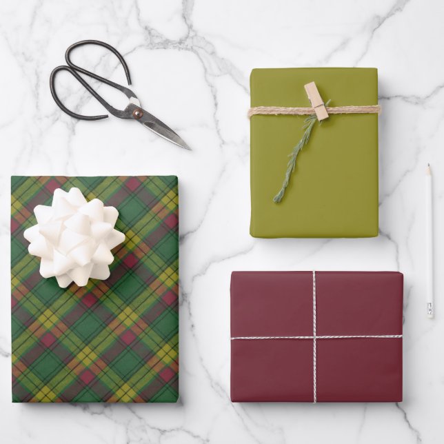 Feuille De Papier Cadeau Ancien Tartan écossais de MacMillan (Recto)