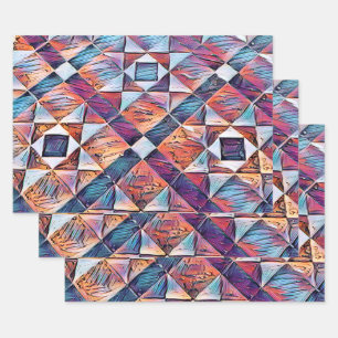 FEUILLE DE PAPIER CADEAU ANCIENNE ANGLETERRE CARRELAGE SOL