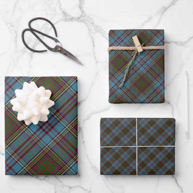 Feuille De Papier Cadeau  Anderson Clan Tartan Plaid Motif Scottish (Recto)