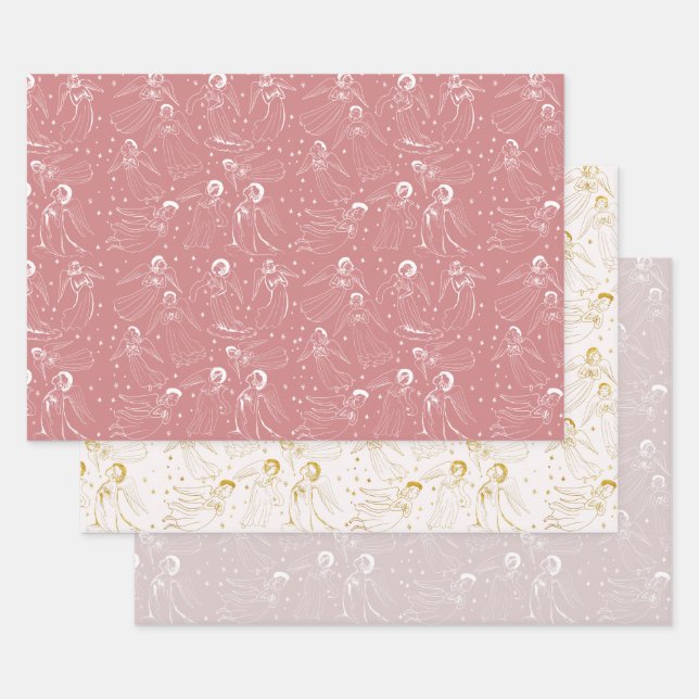 Feuille De Papier Cadeau angels pattern | set I (Lot)