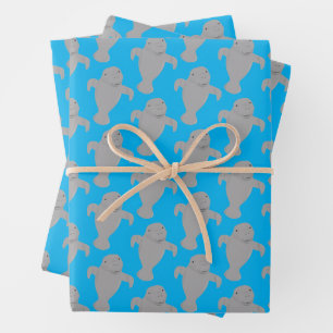 Feuille De Papier Cadeau Animal Motif Manatee