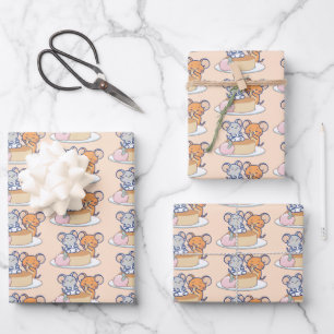 Feuille De Papier Cadeau Anime Tuffy et Jerry Cheesecake