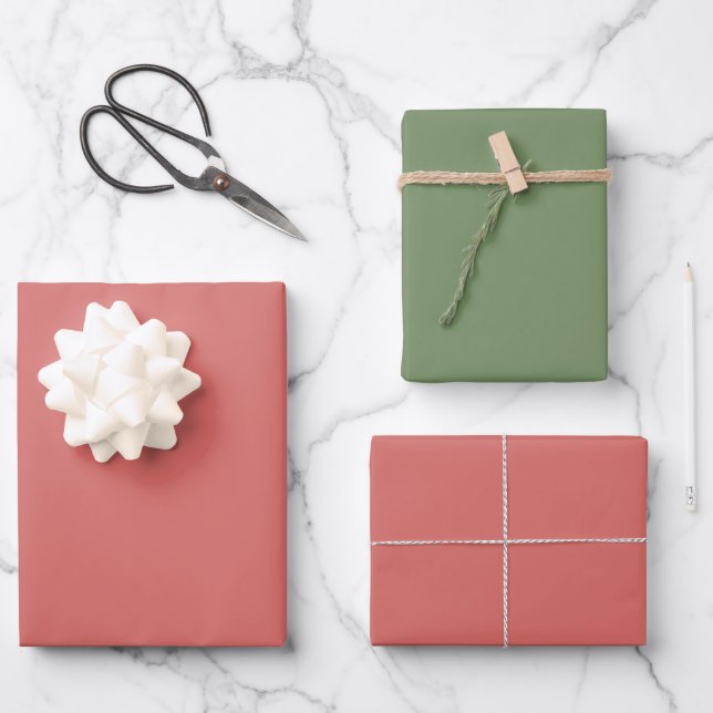 Feuille De Papier Cadeau Anniversaire Berry Rouge Vert (Recto)