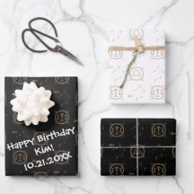 Anniversaire Black & Gold Zodiac Libra Astrologie