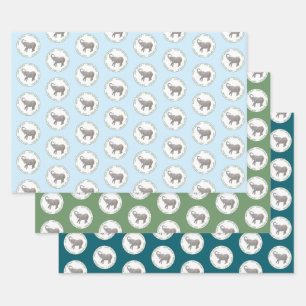 Feuille De Papier Cadeau Anniversaire de bébé éléphant