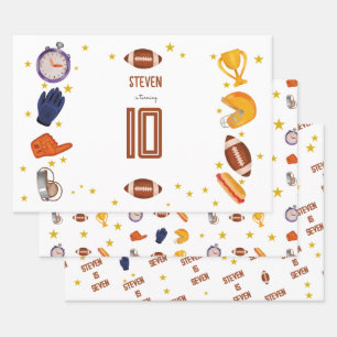 Feuille De Papier Cadeau Anniversaire de enfant de football américain