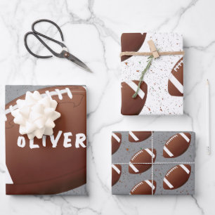 Feuille De Papier Cadeau Anniversaire de enfant Motif de football américain