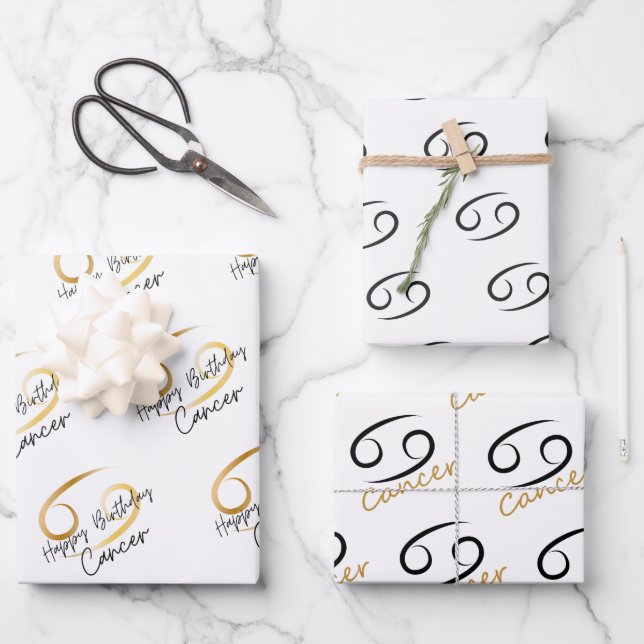 Feuille De Papier Cadeau Anniversaire du cancer (Recto)