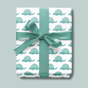 Feuille De Papier Cadeau Anniversaire Enfants Dinosaure Stégosaure