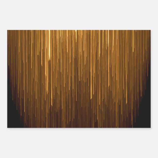 Feuille De Papier Cadeau Anniversaire noir et or élégant (Devant)