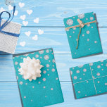 Feuille De Papier Cadeau Anniversaire paillettes sarcelle vert diamants lux<br><div class="desc">Un papier d'emballage girly et tendance pour un anniversaire,  une douche de mariée ou une baby shower. Un fond pailleté sarcelle moderne,  vert mer décoré de faux diamants.</div>