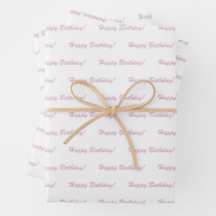 Feuille De Papier Cadeau Anniversaire rose or métallique élégant chic