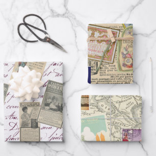 Feuille De Papier Cadeau Annonces de catalogue Ephemera de découpage vintag