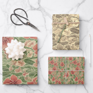 Feuille De Papier Cadeau Anthuriums fleurs vintage éphémère motif