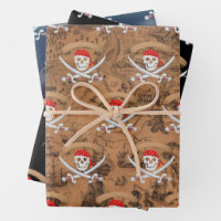 Antique carte Pirate Jolly roger fête d'anniversai