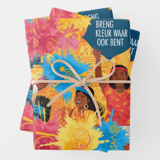 Feuille De Papier Cadeau "Apportez de la couleur" Suriname Phagwa / Holi Pa