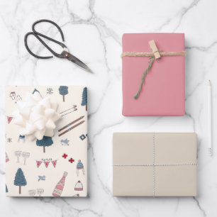 Feuille De Papier Cadeau Apres Champagne Rose d'hiver Apres