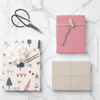 Feuille De Papier Cadeau Apres Champagne Rose d'hiver Apres