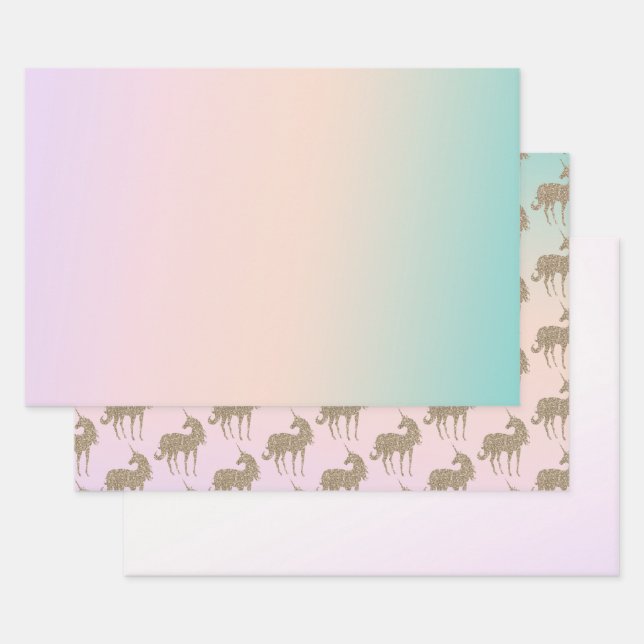 Feuille De Papier Cadeau Aqua Peach Purple Pink Tie Dye Parties scintillant (Lot)