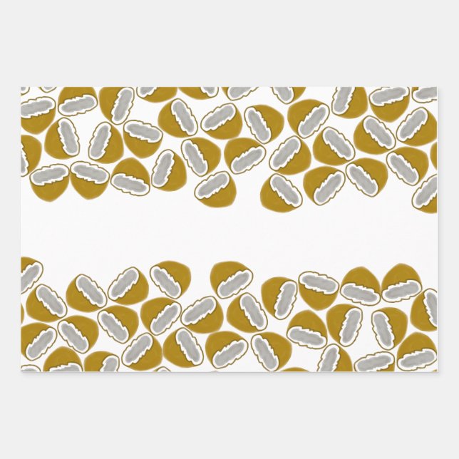 Feuille De Papier Cadeau Aquarelle Aquarelle Coconut Motif artisanal (Devant)