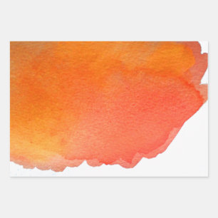 Feuille De Papier Cadeau Aquarelle arc-en-ciel rouge et vert orangé