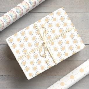 Feuille De Papier Cadeau Aquarelle Bébé Bohème