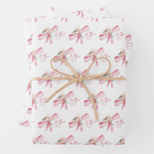 Feuille De Papier Cadeau Aquarelle bleu rose Baby shower