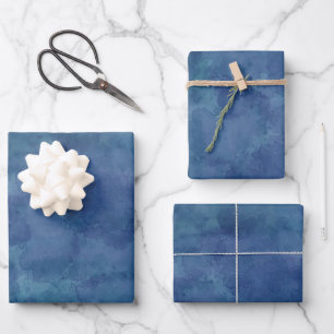 Feuille De Papier Cadeau Aquarelle bleue