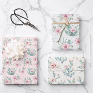 Feuille De Papier Cadeau Aquarelle Cactus