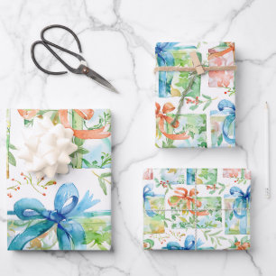 Feuille De Papier Cadeau Aquarelle Cadeaux d'anniversaire