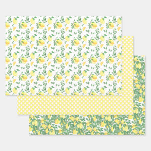 Feuille De Papier Cadeau Aquarelle Citrus citron