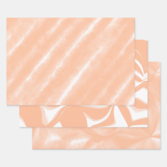 Feuille De Papier Cadeau Aquarelle couleur Fuzz Peach Motif Abstrait (Lot)