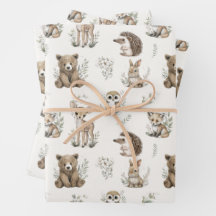 Aquarelle d'animaux mignons de la forêt