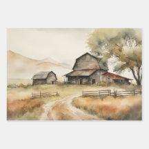 Aquarelle de la ferme