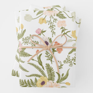 Feuille De Papier Cadeau Aquarelle Jardin Fleurs Belle Nature