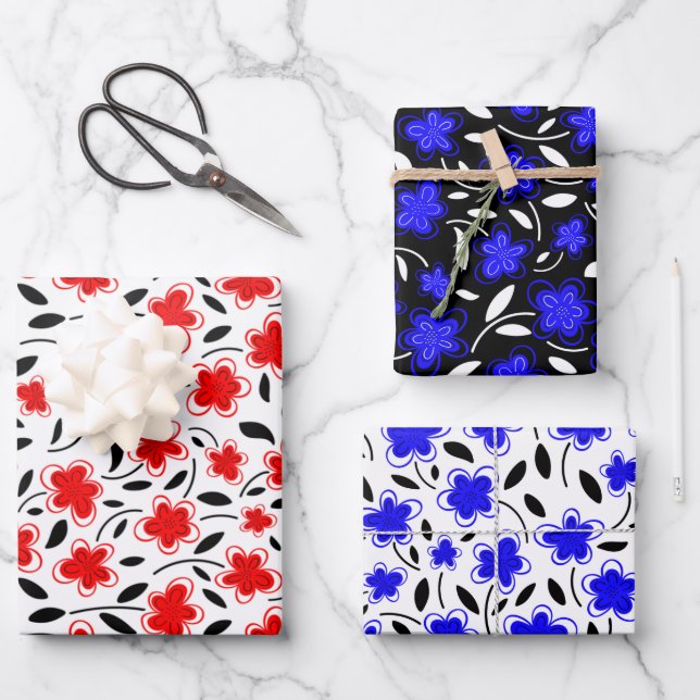 Feuille De Papier Cadeau Aquarelle moderne Floral Fleurs Botaniques Envelop (Recto)