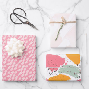 Feuille De Papier Cadeau Aquarelle rose Abstraite