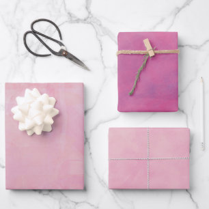 Feuille De Papier Cadeau Aquarelle rose panachée 