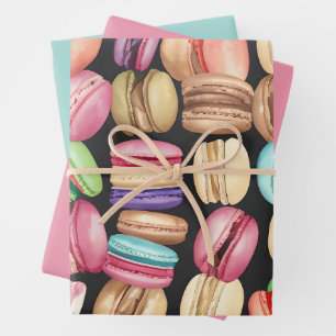 Feuille De Papier Cadeau Aquarelle tendance et artistique Macarons Motif