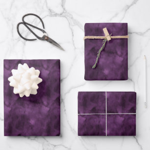 Feuille De Papier Cadeau Aquarelle Violet Foncé