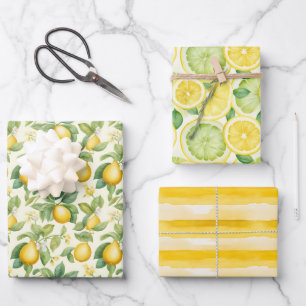 Feuille De Papier Cadeau Aquarelle Zesty Lemon