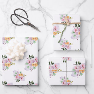 Feuille De Papier Cadeau Aquarelles d'été