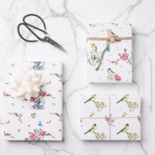 Feuille De Papier Cadeau Aquarelles pour la fête du thé de mariage