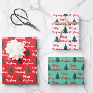 Feuille De Papier Cadeau Arbre à pin personnalisé & Joyeux Noël