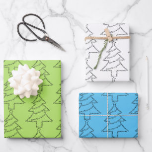 Feuille De Papier Cadeau Arbre de Noël du texte de cello