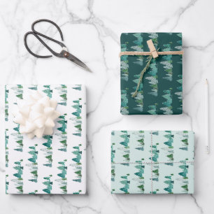 Feuille De Papier Cadeau Arbre de Noël en filière pin vert