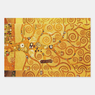 Feuille De Papier Cadeau Arbre de vie Gustav Klimt Nouveau